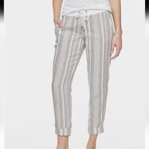 Athleta Bali Linen Pants Ankle Length Elastic‎ Waist